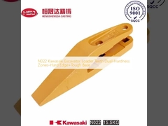 N022 Kawasaki Excavator Loader Teeth Dual-Hardness Zones ✅حاشیه سخت + پایه سخت